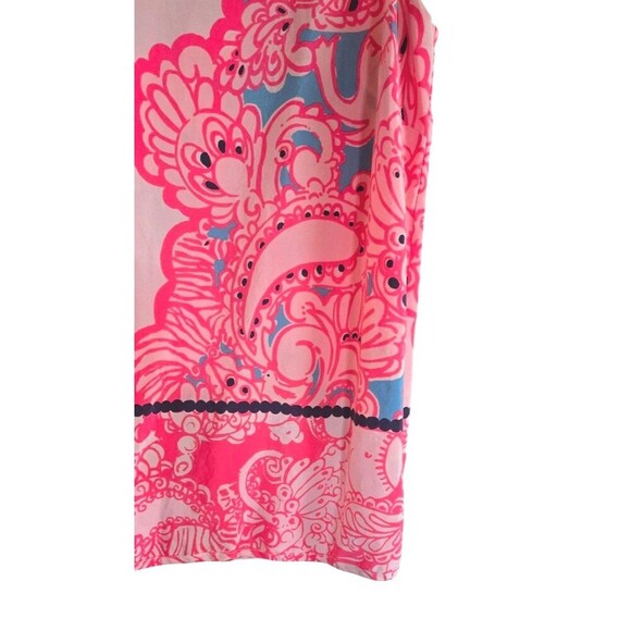 Lilly Pulitzer  Silk Blouse Women's Medium Pink Floral Buttons - Picture 3 of 8